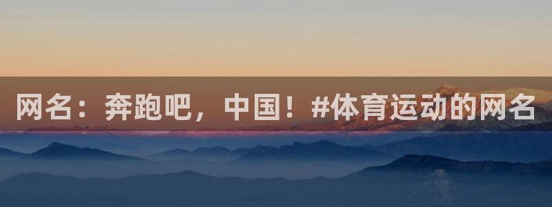 德国意昂5Kgame集团：网名：奔跑吧，中国！#体育运动的网名