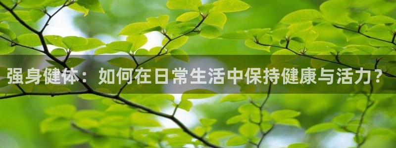 意昂5Kgame平台：强身健体：如何在日常生活中保持健康与活力？