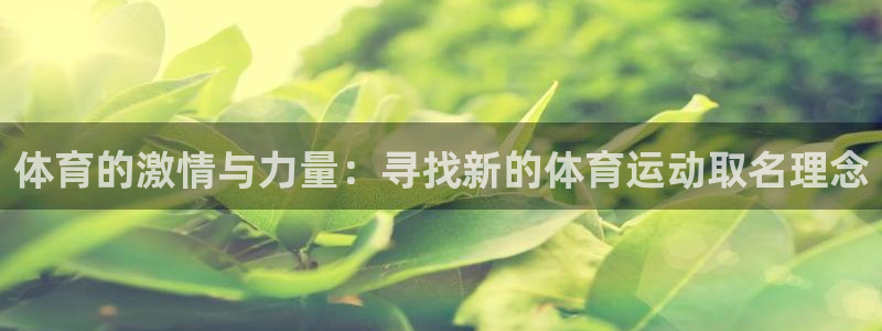 意昂5Kgame体育官网入口登录：体育的激情与力量：寻找新的体育运动取名理念